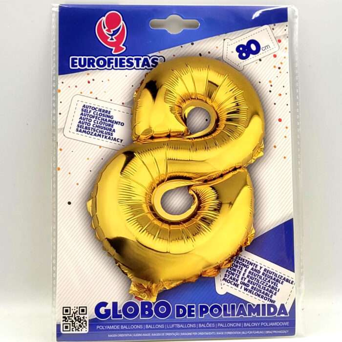 Balon foliowy złota cyfra „8”- 80cm