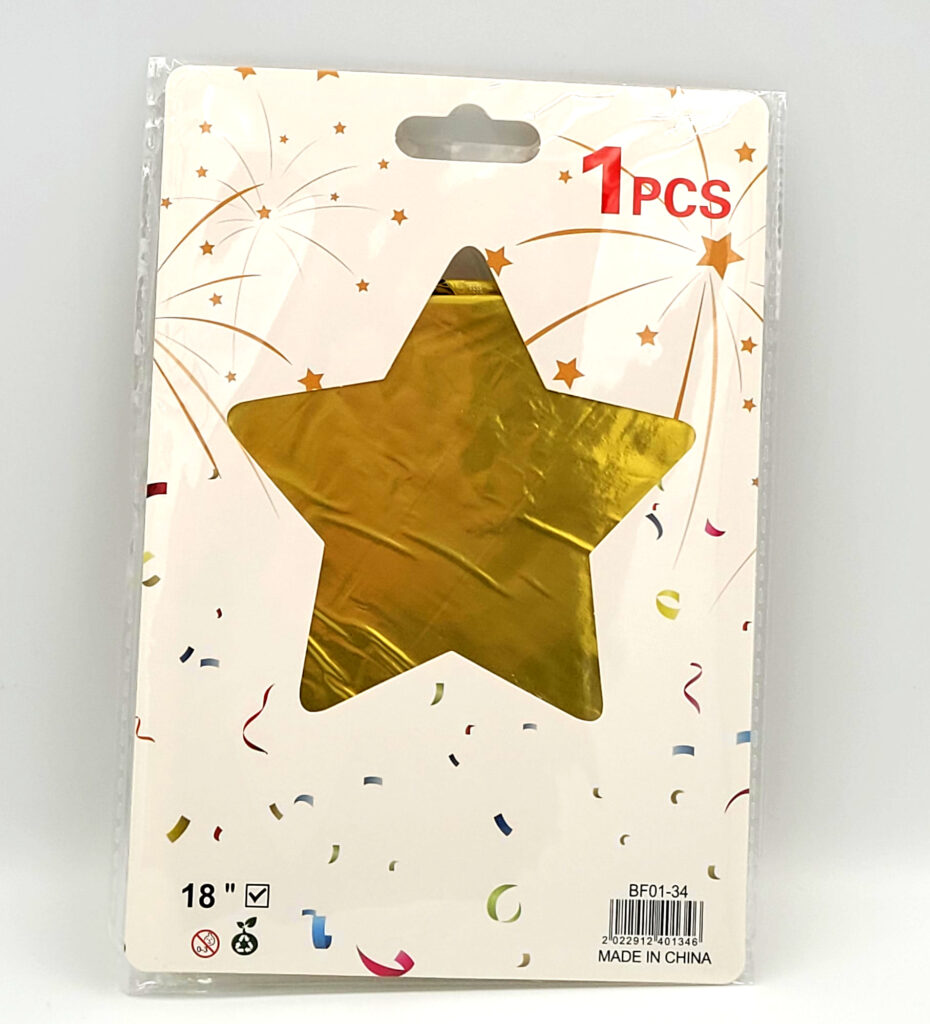 Balon foliowy złota gwiazda 45cm 18”