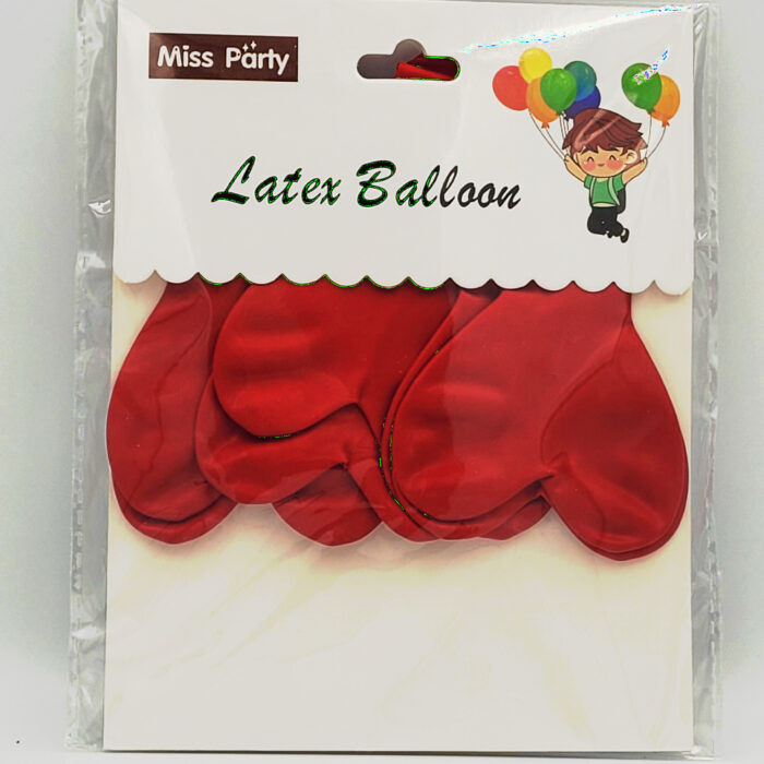 Balony lateksowe Serce- czerwone- 8szt.- 25cm