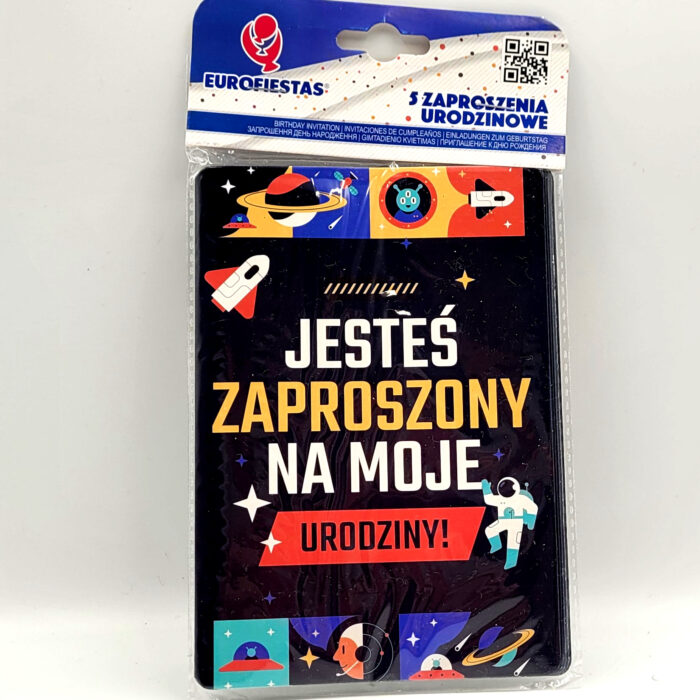 Zaproszenie na urodziny astronauta kosmos 5szt.