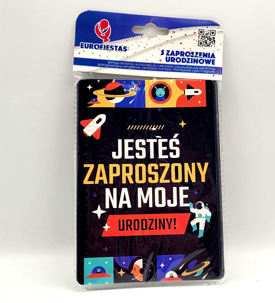 Zaproszenie na urodziny astronauta kosmos 5szt.